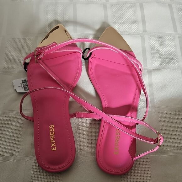 Express Pink and Gold Women's Sandals - Picture 9 of 16